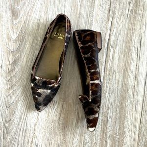 Stuart Weitzman—brown and gray pony hair pointed toe flats 6.5